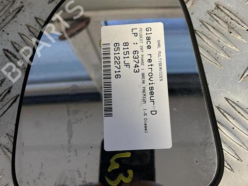 Used Right mirror glass PEUGEOT 207 SW (WK_) 1.6 HDi (90 hp) 21341137