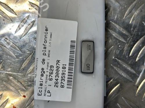 Used Interior roof light RENAULT MEGANE III Grandtour (KZ0/1) 1.5 dCi (86 hp) 21357439