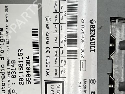 Used Radio RENAULT MEGANE III Hatchback (BZ0/1_, B3_) 1.5 dCi (BZ09, BZ0D, BZ1W, BZ29, BZ14) (110 hp) 21339516