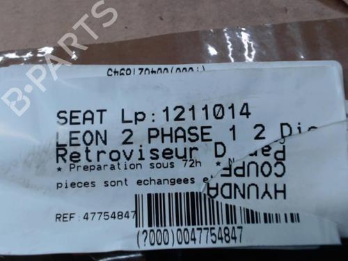Used Right mirror SEAT LEON (1P1) 2.0 TDI 16V (140 hp) 21302034