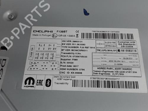 Radio FIAT PANDA (312_, 319_) 0.9 (312PXG1A) | BP21305007E6 