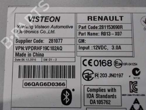 Radio RENAULT TWINGO III (BCM_, BCA_) 0.9 TCe 90 (BCM9, BCM2) | BP21294469E6 