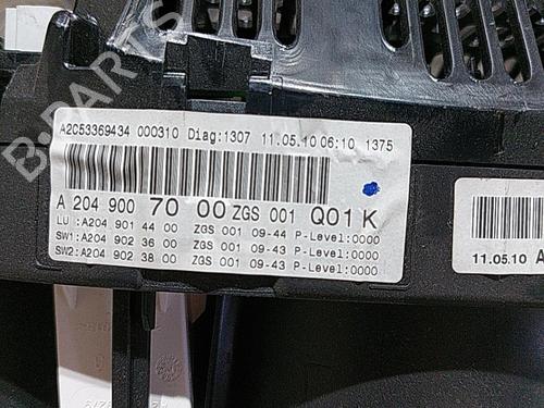Instrument cluster MERCEDES-BENZ C-CLASS (W204) C 200 CDI (204.001) | BP21504556C47 