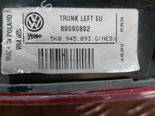 Left tailgate light VW GOLF VI (5K1) 1.6 TDI | BP21670320C79 