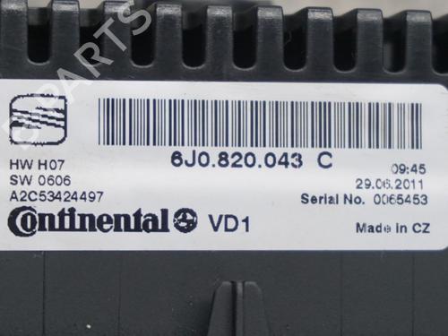 Climate control SEAT IBIZA IV SC (6J1, 6P5) 1.4 | BP23020225I5 