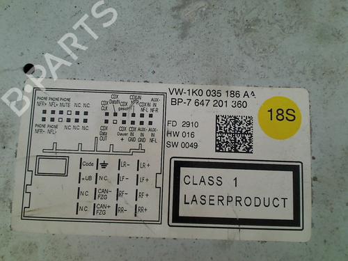 Radio VW GOLF V (1K1) 1.4 16V | BP21921327E6 