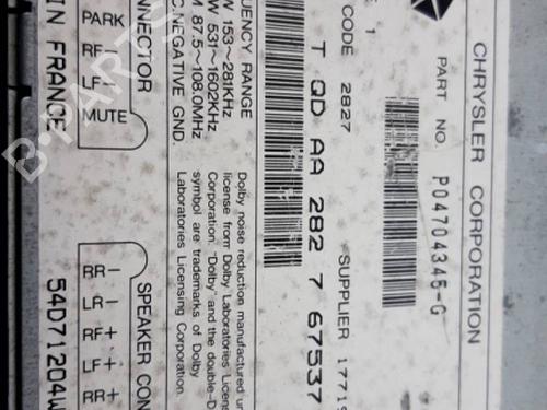 Used Radio CHRYSLER VOYAGER / GRAND VOYAGER III (GS_, NS_) [1992-2001]  21624666