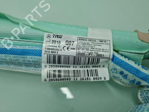 Right curtain airbag MERCEDES-BENZ C-CLASS (W205) C 220 BlueTEC / d (205.002, 205.004) | BP21643781C12 
