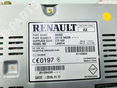 Radio RENAULT MEGANE IV Hatchback (B9A/M/N_) 1.5 dCi 110 (B9A3) | BP24610781E6 