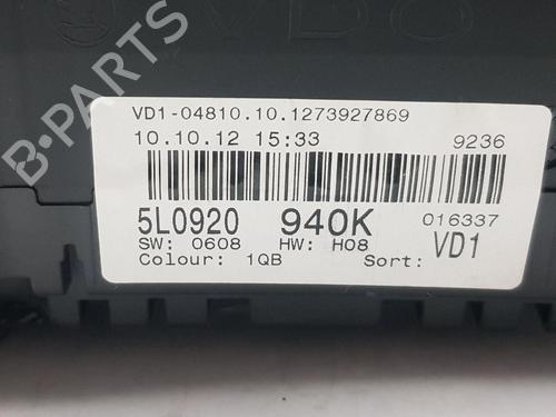 Instrument cluster SKODA YETI (5L) 2.0 TDI 4x4 | BP29229734C47 