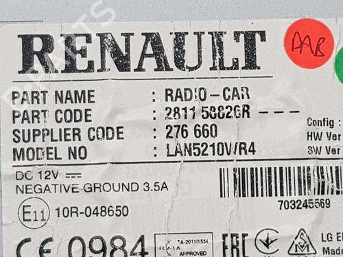 Radio RENAULT CLIO IV (BH_) 0.9 TCe 90 (BHNF, BHMA, BHMH, BHJK, BHJR) | BP22662528E6 