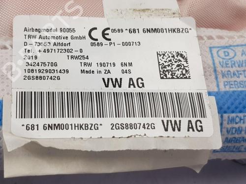Right curtain airbag VW POLO VI (AW1, BZ1, AE1)  | BP29928083C12