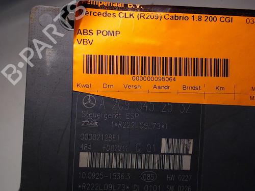 Used ABS pump ABS pump MERCEDES-BENZ CLK Convertible (A209) CLK 200 CGI (209.343) (170 hp) 21918062 21918062