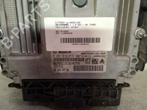 Calculateur moteur (ecu) CITROËN C3 II (SC_) 1.4 HDi 70 (SC8HZC, SC8HR0, SC8HP4) (68 hp) 29538098