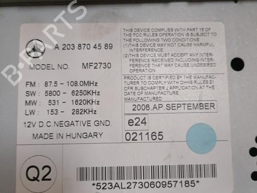 Radio MERCEDES-BENZ C-CLASS (W203) C 220 CDI (203.008) | BP25336632E6 