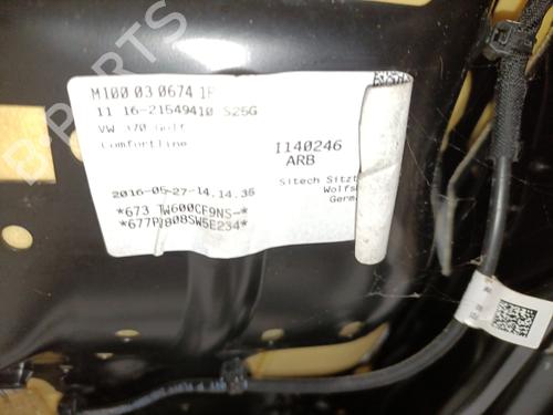 Used Right front seat Right front seat VW GOLF VII (5G1, BQ1, BE1, BE2) 1.6 TDI (110 hp) 22893470 22893470