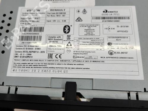 Used Radio Radio DACIA SANDERO II 1.0 SCe 75 (B8JC, B8JD, B8NC) (73 hp) 34283115 34283115