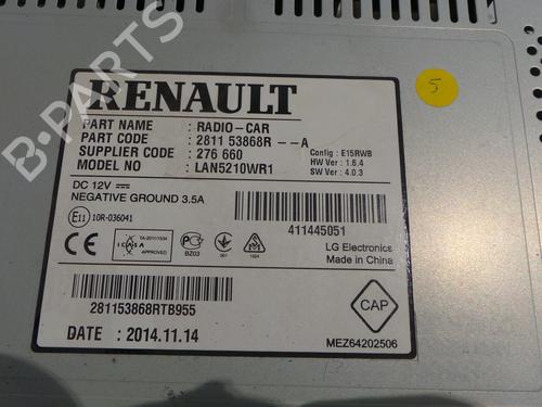 Radio RENAULT CLIO IV (BH_) 1.5 dCi 75 | BP29974408E6