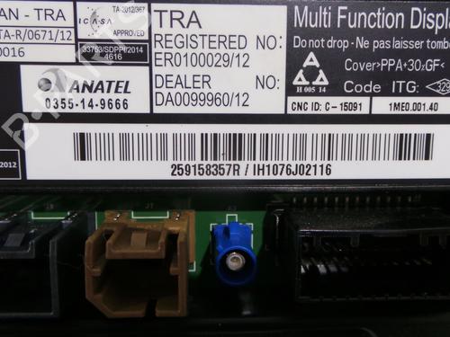 Used Display monitor Display monitor RENAULT CLIO IV (BH_) 1.2 TCe 120 (BHAU) (118 hp) 30912582 30912582