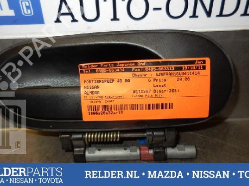 Used Rear right exterior door handle NISSAN ALMERA II Hatchback (N16) 1.5 (98 hp) 22138685