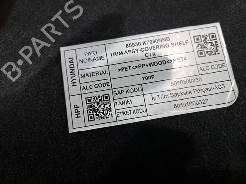 Rear parcel shelf HYUNDAI i10 III (AC3, AI3) 1.0 T-GDi | BP31769185C85 