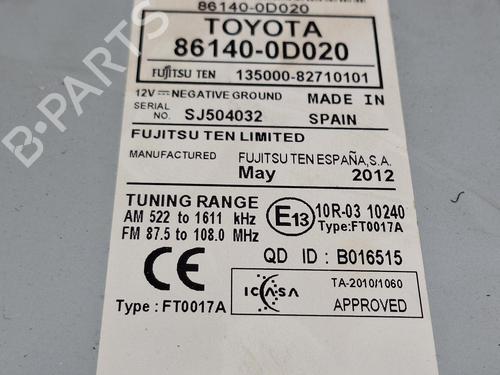 Radio TOYOTA YARIS (_P13_) 1.3 (NSP130_, NSP130) | BP26870930E6 
