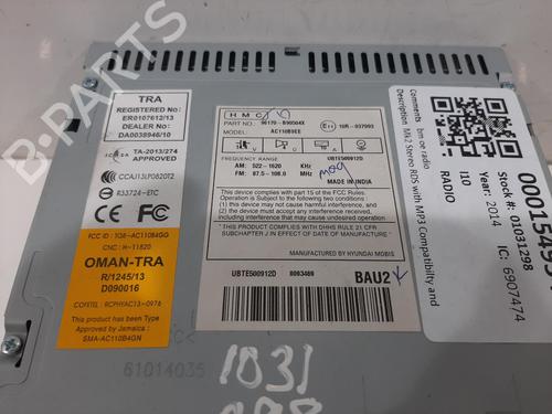 Radio HYUNDAI i10 II (BA, IA) 1.2 | BP29989032E6