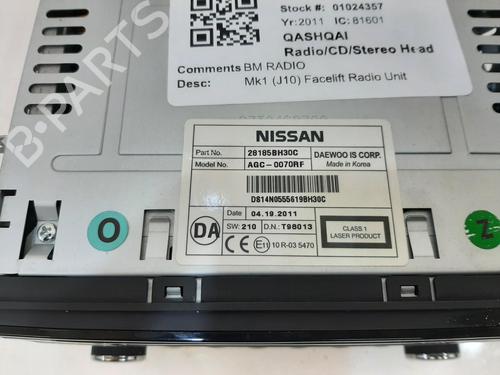 Radio NISSAN QASHQAI / QASHQAI +2 I (J10, NJ10, JJ10E) 1.6 | BP28085113E6 