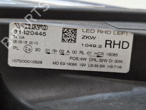 Left headlight VOLVO V40 Hatchback (525) D4 | BP39471232C28 - Image 2