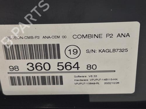 Instrument cluster PEUGEOT 208 II (UB_, UP_, UW_, UJ_) 1.2 PureTech 75 | BP26872505C47 