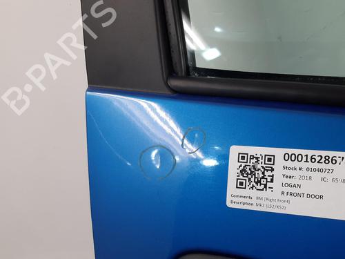 Right front door DACIA LOGAN MCV II TCe 90 (K8M1, K8MA, K8AC) | BP32120959C3 