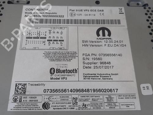 Radio FIAT 500 (312_) 1.2 (312AXA1A) | BP28161666E6 