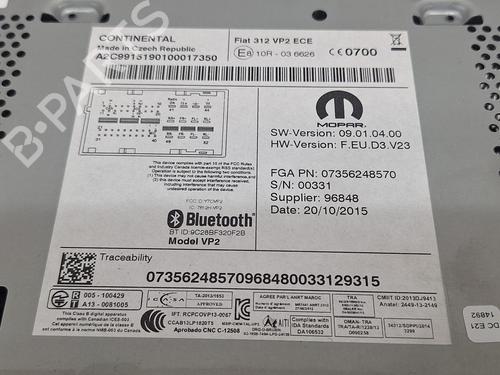 Radio FIAT 500 (312_) 1.2 (312AXA1A) | BP27615893E6 