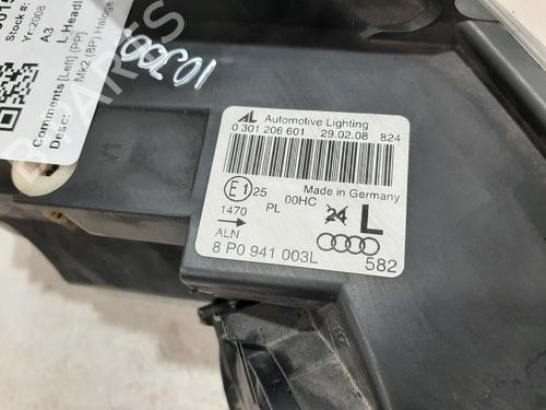 Left headlight AUDI A3 Sportback (8PA) 1.9 TDI | BP29945705C28 