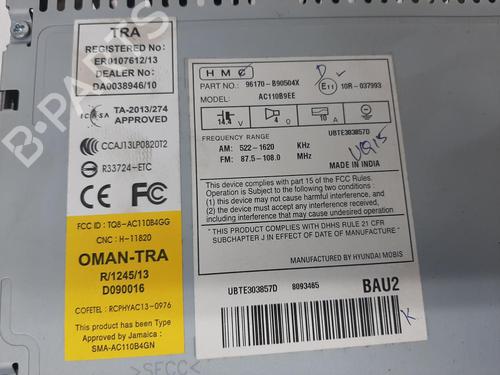 Radio HYUNDAI i10 II (BA, IA) 1.0 | BP26835906E6 