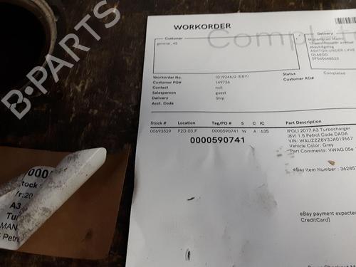 Turbocharger/Supercharger AUDI A3 Sportback (8VA, 8VF) 1.5 TFSI | BP26795770M71 