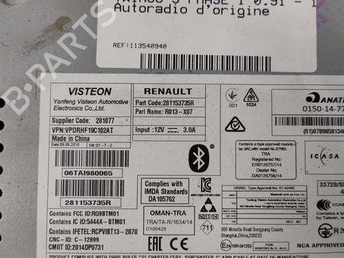 Radio RENAULT TWINGO III (BCM_, BCA_) 0.9 TCe 90 (BCM9, BCM2) | BP30047339E6 