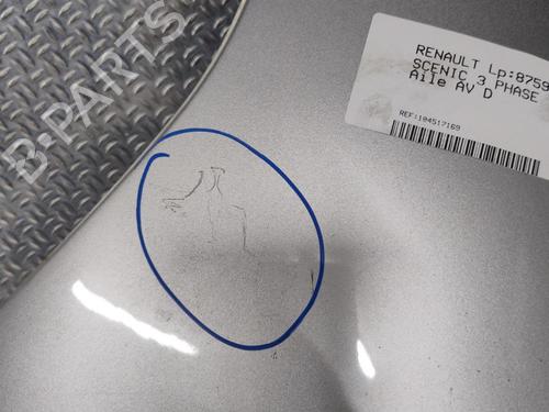 Used Right front fenders RENAULT SCÉNIC III (JZ0/1_) 1.5 dCi (106 hp) 25703941