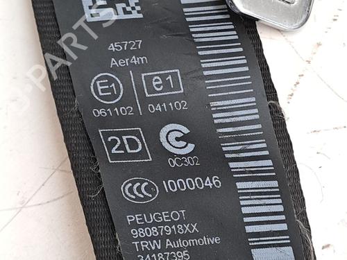 Rear right seatbelt PEUGEOT 308 II (LB_, LP_, LW_, LH_, L3_) 1.2 THP 130 | BP27672804I28 