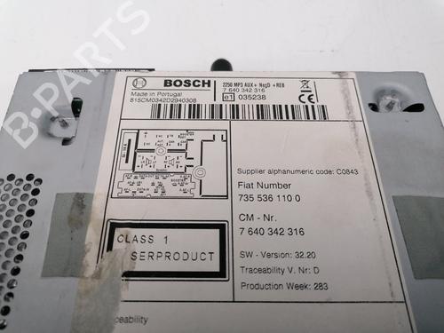 Radio FIAT QUBO (225_) 1.3 D Multijet (225CXB1A, 225AXB1A, 225CXB11, 225AXB11,... | BP25483103E6 