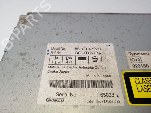 Radio TOYOTA PRIUS Liftback (_W2_) 1.5 Hybrid (NHW20_, NHW20R) | BP23382168E6 
