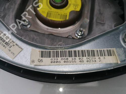 Used Driver airbag MERCEDES-BENZ VITO / MIXTO Van (W639) 110 CDI (639.601, 639.603, 639.605) (95 hp) 23941720