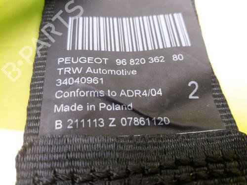 Rear right seatbelt PEUGEOT 3008 I MPV (0U_) 1.6 HDi | BP23387212I28 