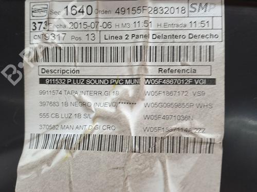 Front right panel SEAT LEON (5F1) 2.0 TDI | BP23377051C59 