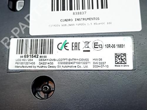 Instrument cluster CITROËN BERLINGO Box Body/MPV (K9) 1.5 BlueHDi 100 | BP34508043C47 - Image 3