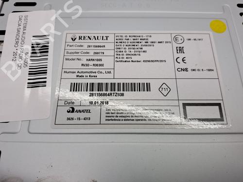 Radio DACIA SANDERO II 1.0 SCe 75 (B8JC, B8JD, B8NC) | BP23974103E6 