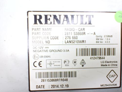 Display Display RENAULT CLIO IV Grandtour (KH_) 0.9 TCe 90 (90 hp) 34054525 34054525