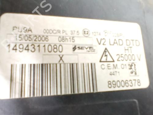 Højre forlygte PEUGEOT 807 (EB_) 2.0 16V (140 hp) 32336249