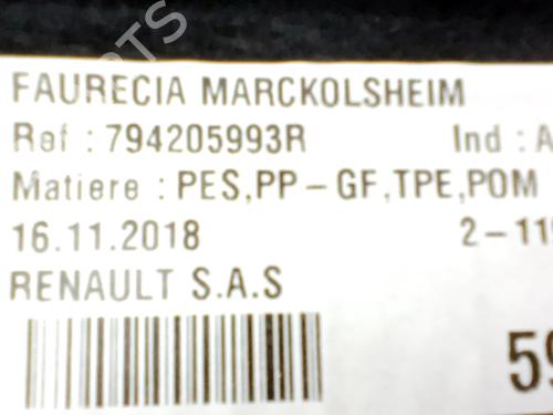 Rear parcel shelf RENAULT SCÉNIC IV (J9_) 1.3 TCe 160 (J9NC) | BP32105717C85