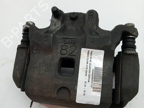 Used Right front brake caliper NISSAN PULSAR Hatchback (C13) 1.5 dCi (110 hp) 23339980